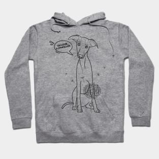 Funny greyhound design; Greyhound with a dandelion flower Hoodie